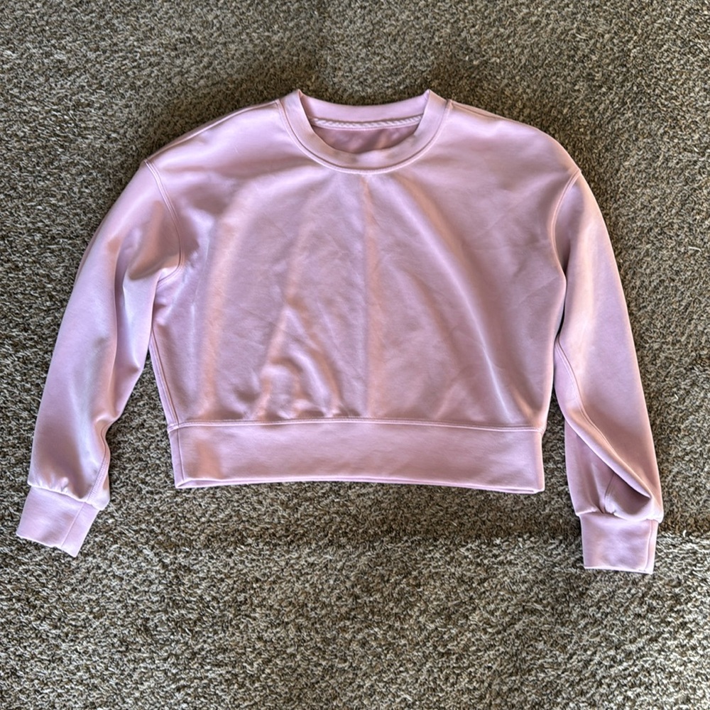 Lululemon Sofstreme‎ Perfectly Oversized Cropped Crew Size 4 Pink Peony